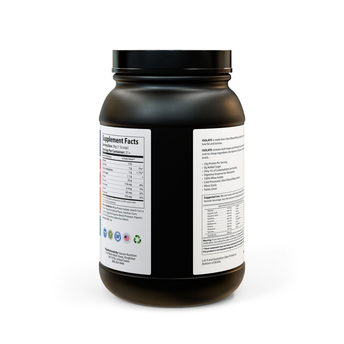 Whey Isolate Protein Supplement Sherve (907g, 2lb)