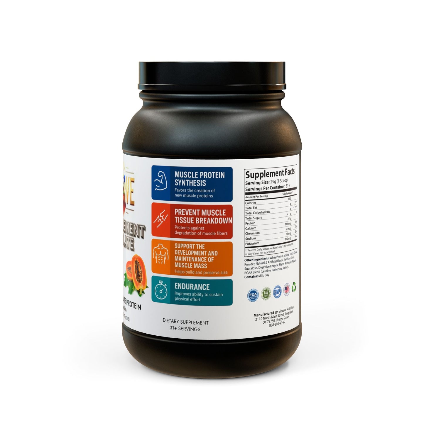 Whey Isolate Protein Supplement Sherve (907g, 2lb)