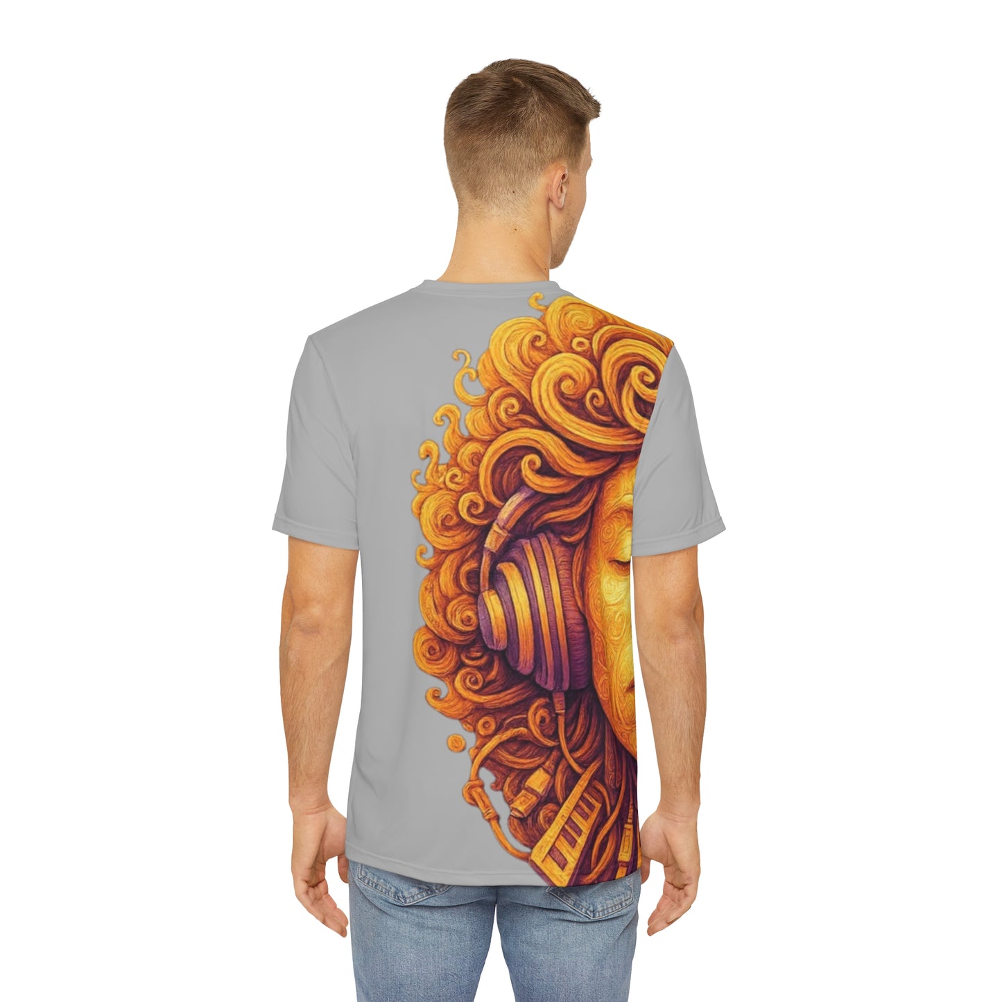 Stylish Graphic Tee for Men, Unique AOP Shirt, Casual Wear, Gift Idea for Birthdays, Festivals, Comfortable Polyester Tee