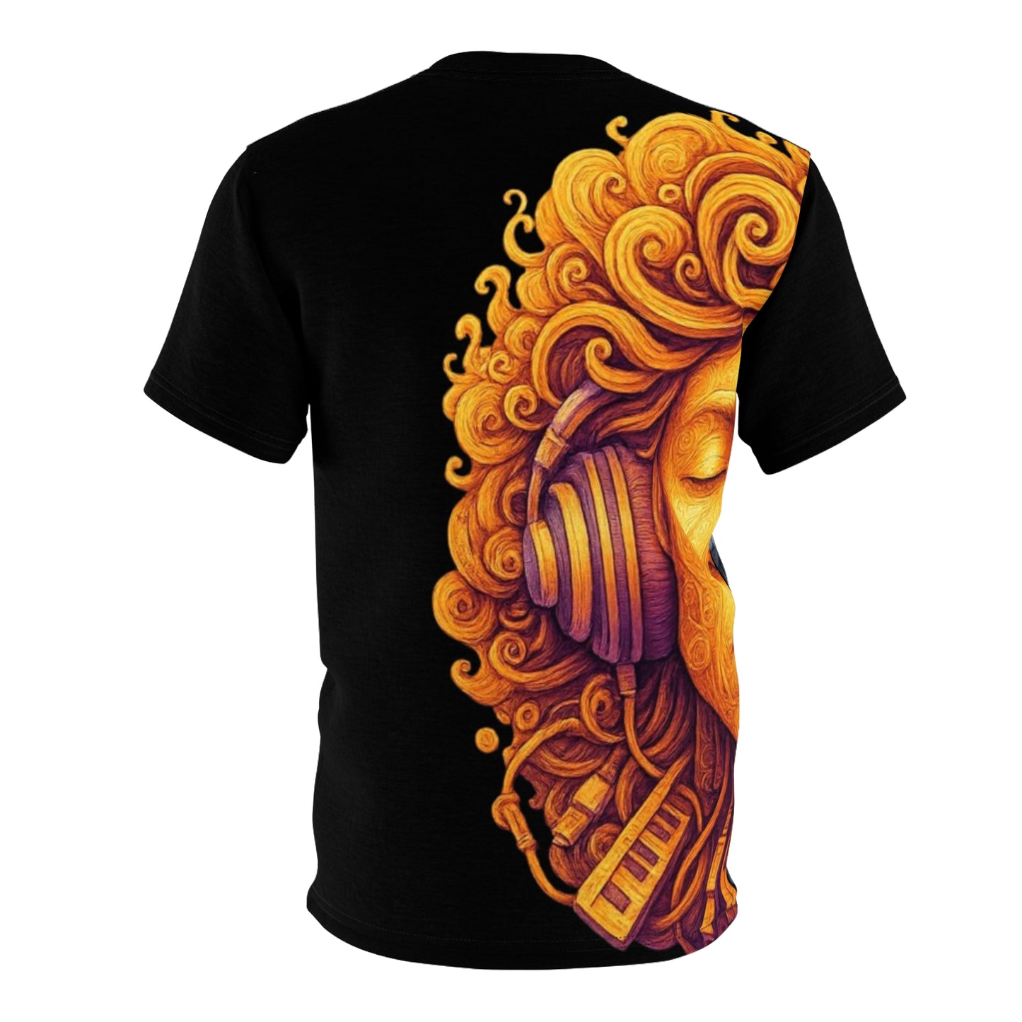 Artistic Unisex Cut & Sew Tee, Unique Graphic Shirt, Gift for Music Lovers,B
