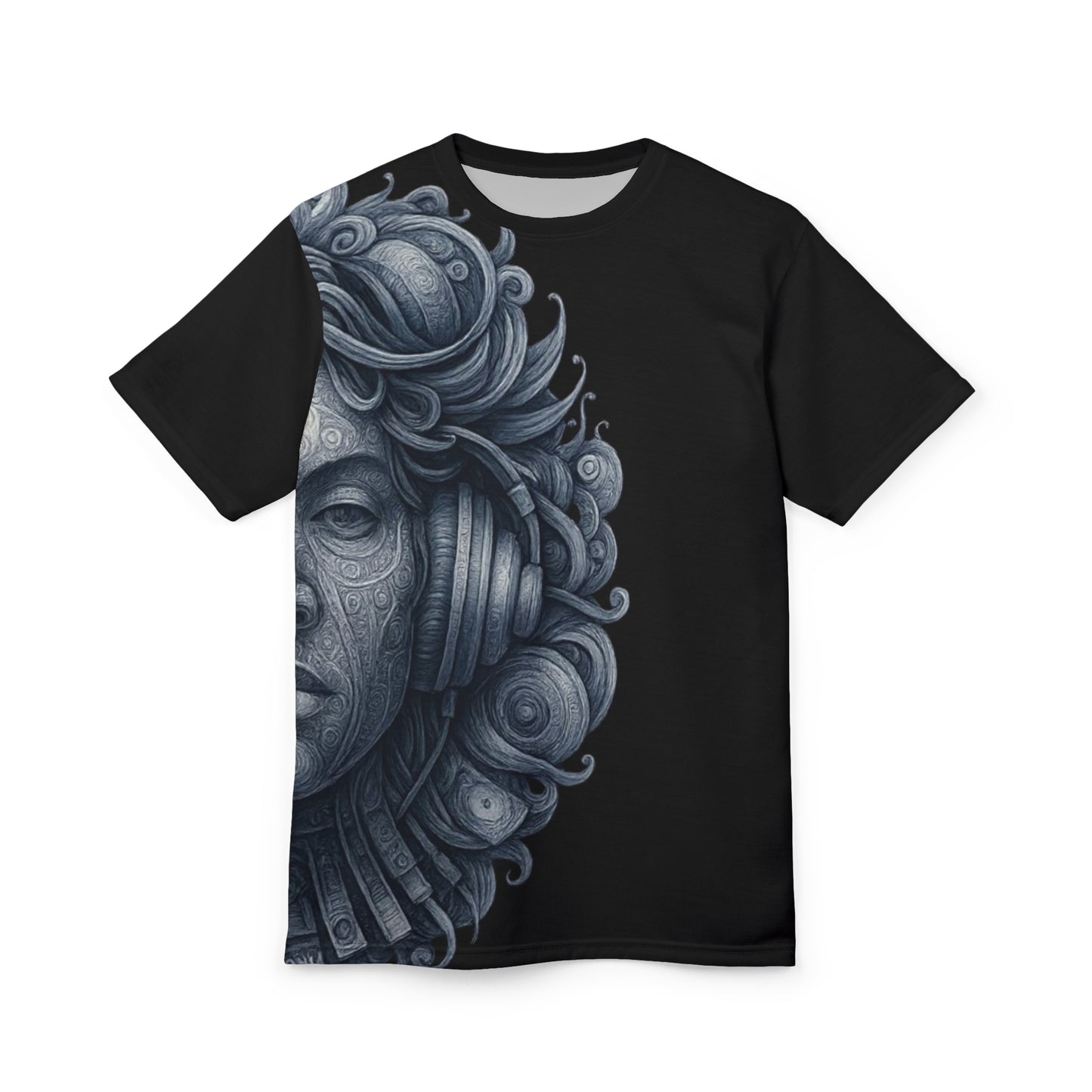 Artistic Unisex Cut & Sew Tee, Unique Graphic Shirt, Gift for Music Lovers,B