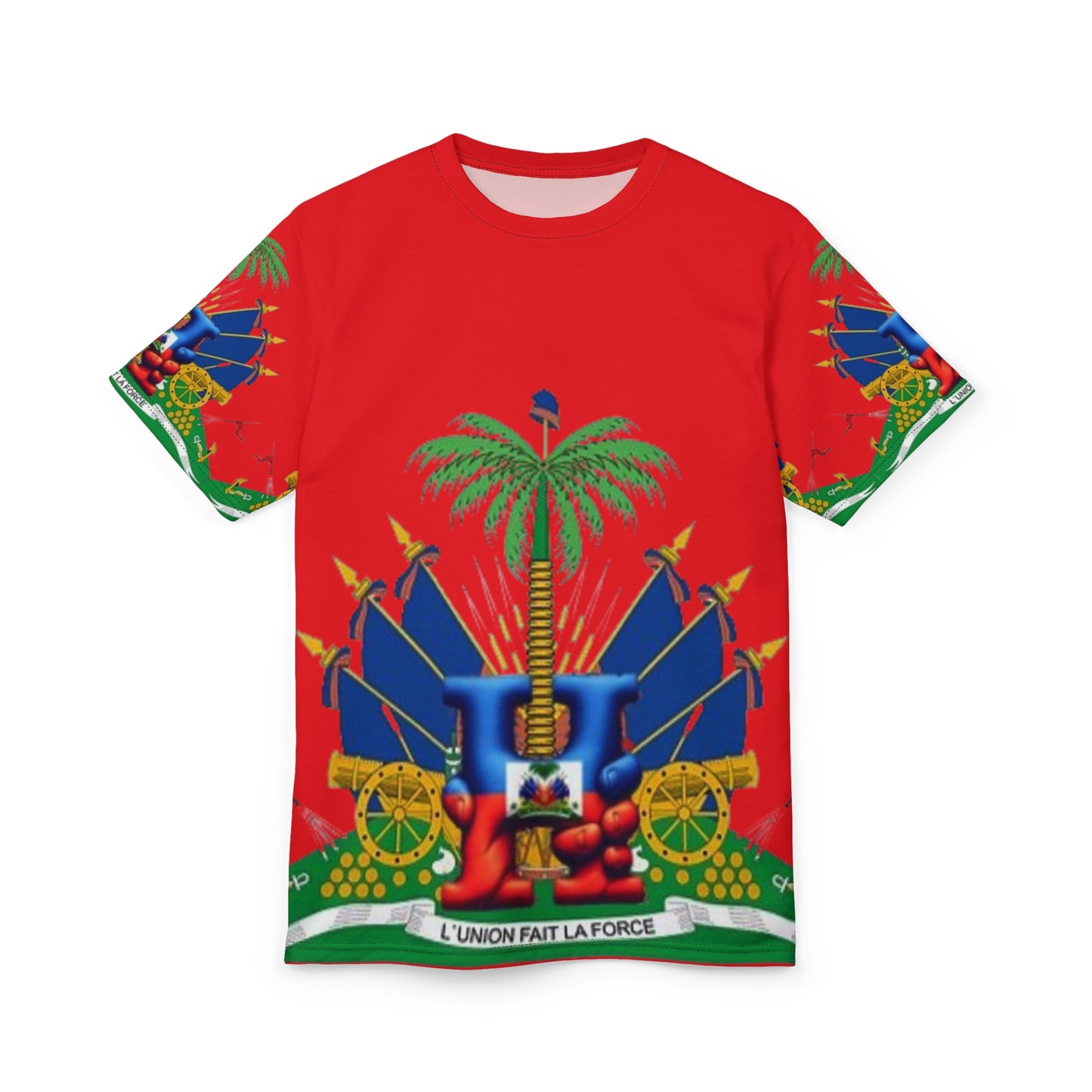 Haitian Heritage Unisex Cut & Sew Tee - L'Union Fait La Force Design.R