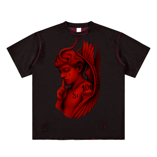 Hand-frayed Reversible T-shirt