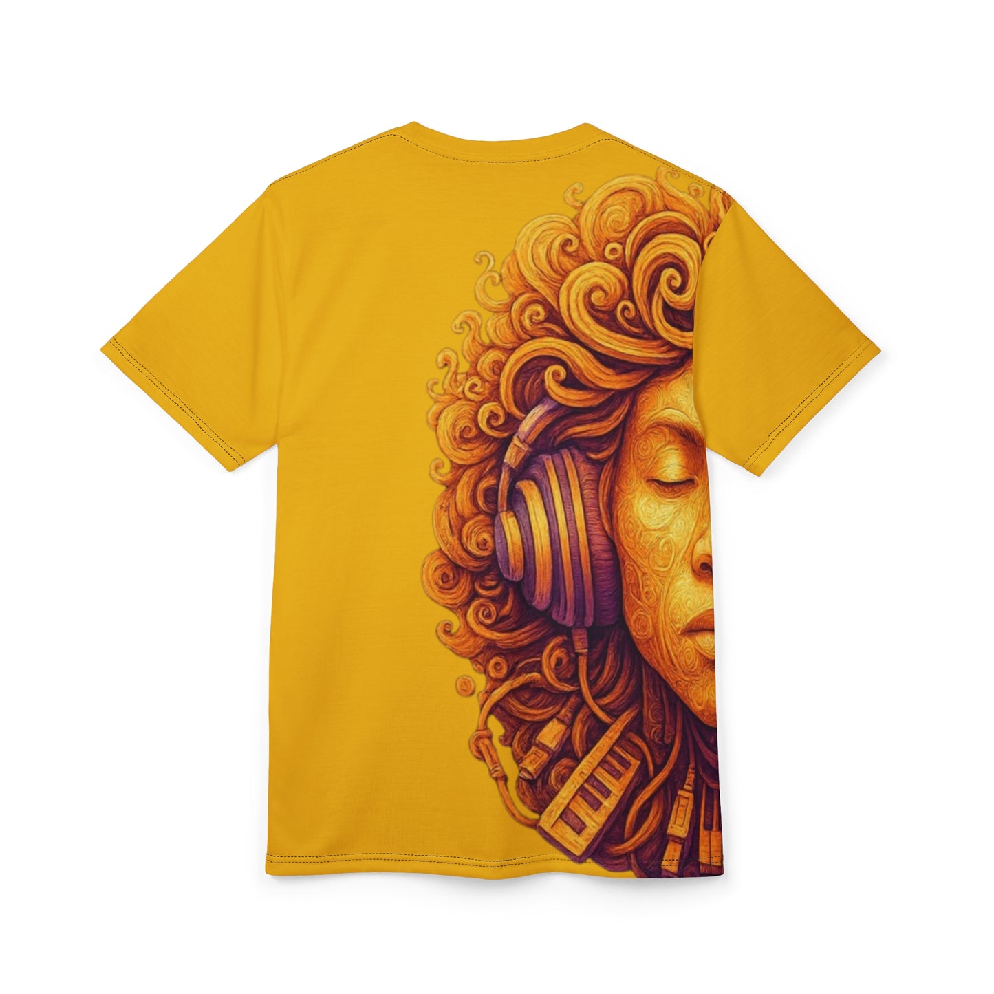 Artistic Unisex Cut & Sew Tee, Unique Graphic Shirt, Gift for Music Lovers,J