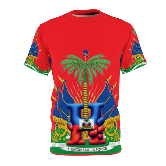 Haitian Heritage Unisex Cut & Sew Tee - L'Union Fait La Force Design.R
