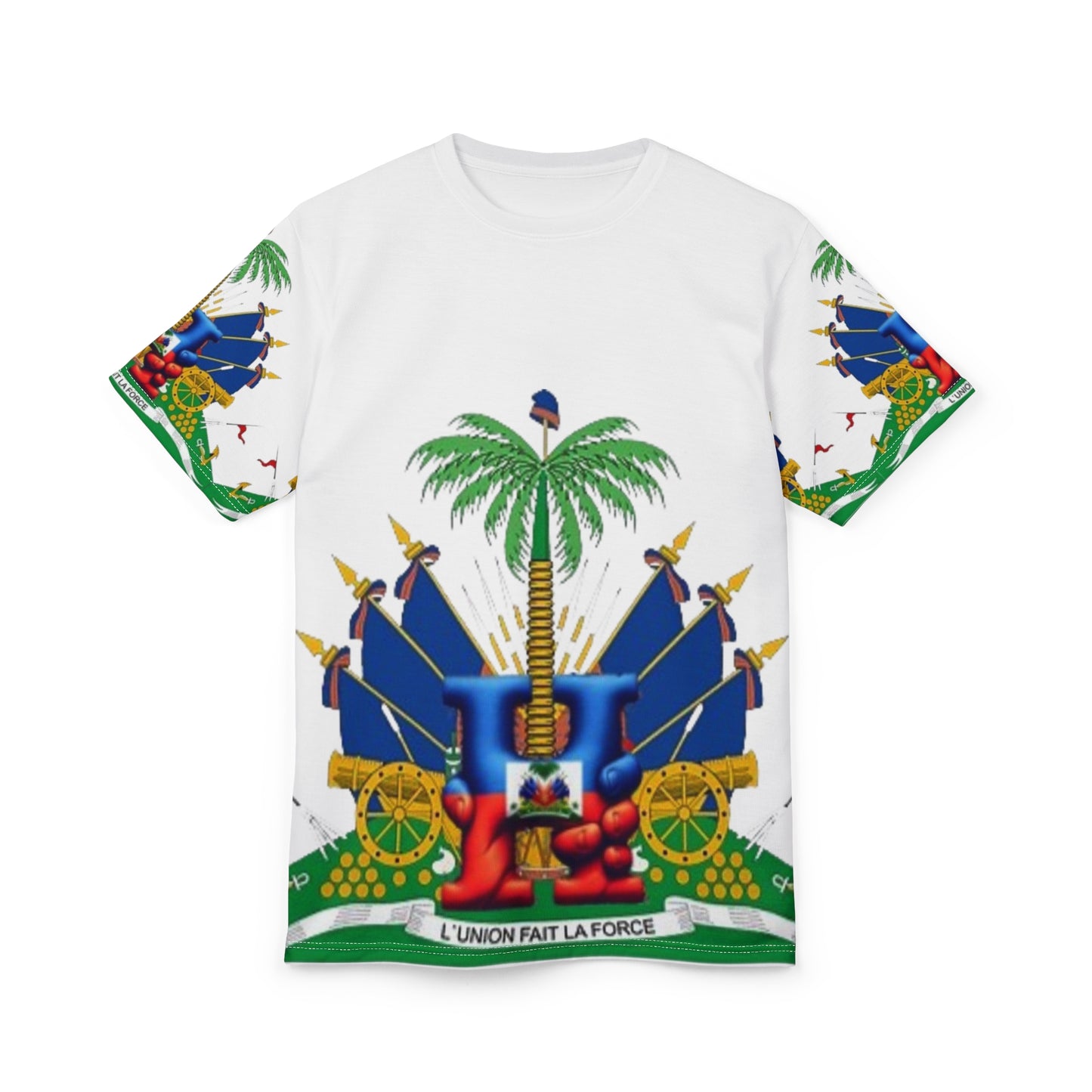 Haitian Heritage Unisex Cut & Sew Tee - L'Union Fait La Force Design.B