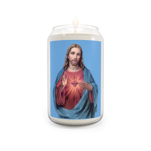 Scented Candle with Religious Art, Spiritual Home Décor, Gift for Faith, Prayer Candle, Christian Candle, Holiday Decoration