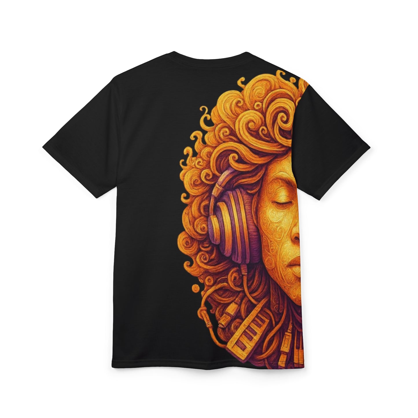 Artistic Unisex Cut & Sew Tee, Unique Graphic Shirt, Gift for Music Lovers,B