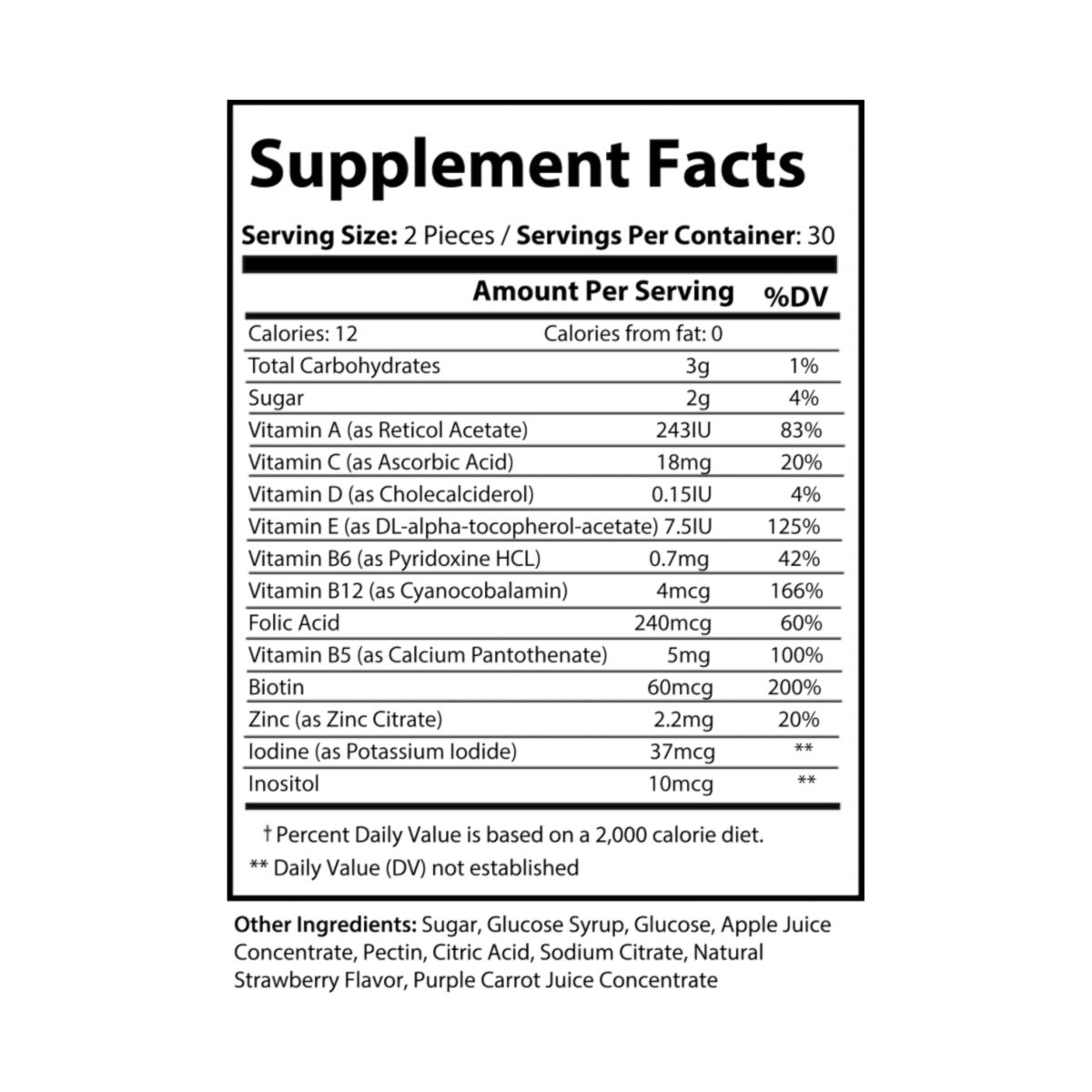 Multivitamin Gummies Sherve for Adults (60 Gummies)