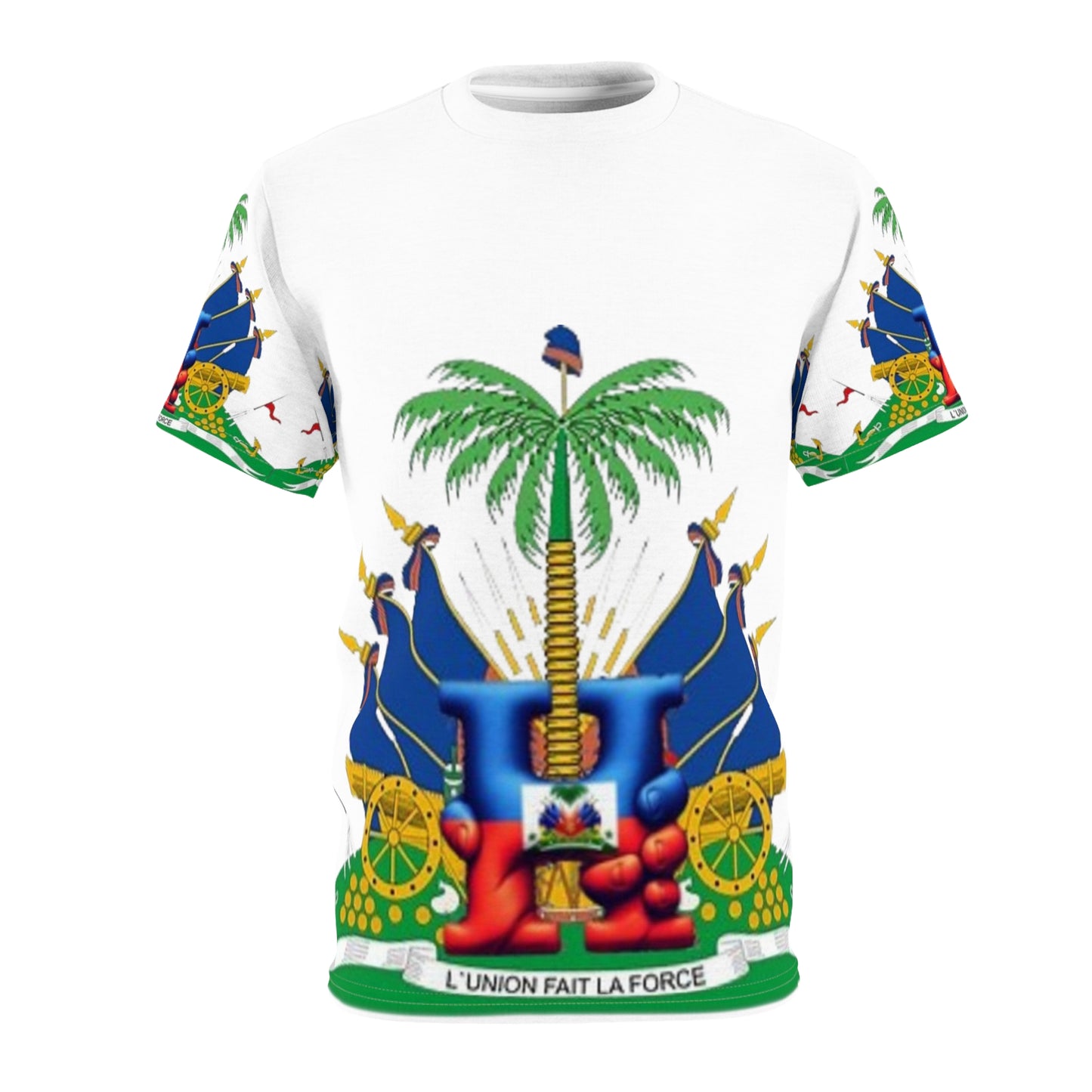 Haitian Heritage Unisex Cut & Sew Tee - L'Union Fait La Force Design.B