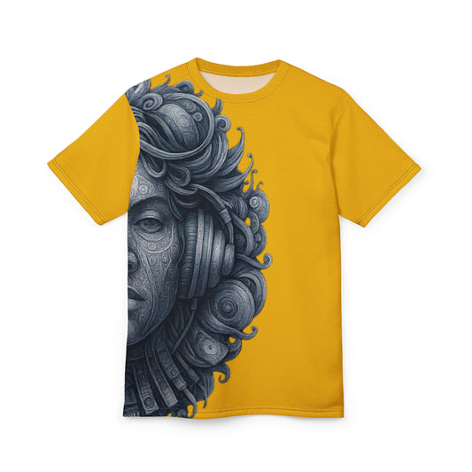 Artistic Unisex Cut & Sew Tee, Unique Graphic Shirt, Gift for Music Lovers,J