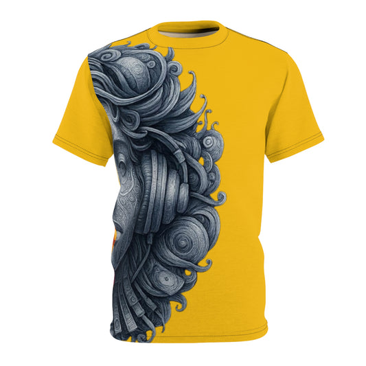 Artistic Unisex Cut & Sew Tee, Unique Graphic Shirt, Gift for Music Lovers,J