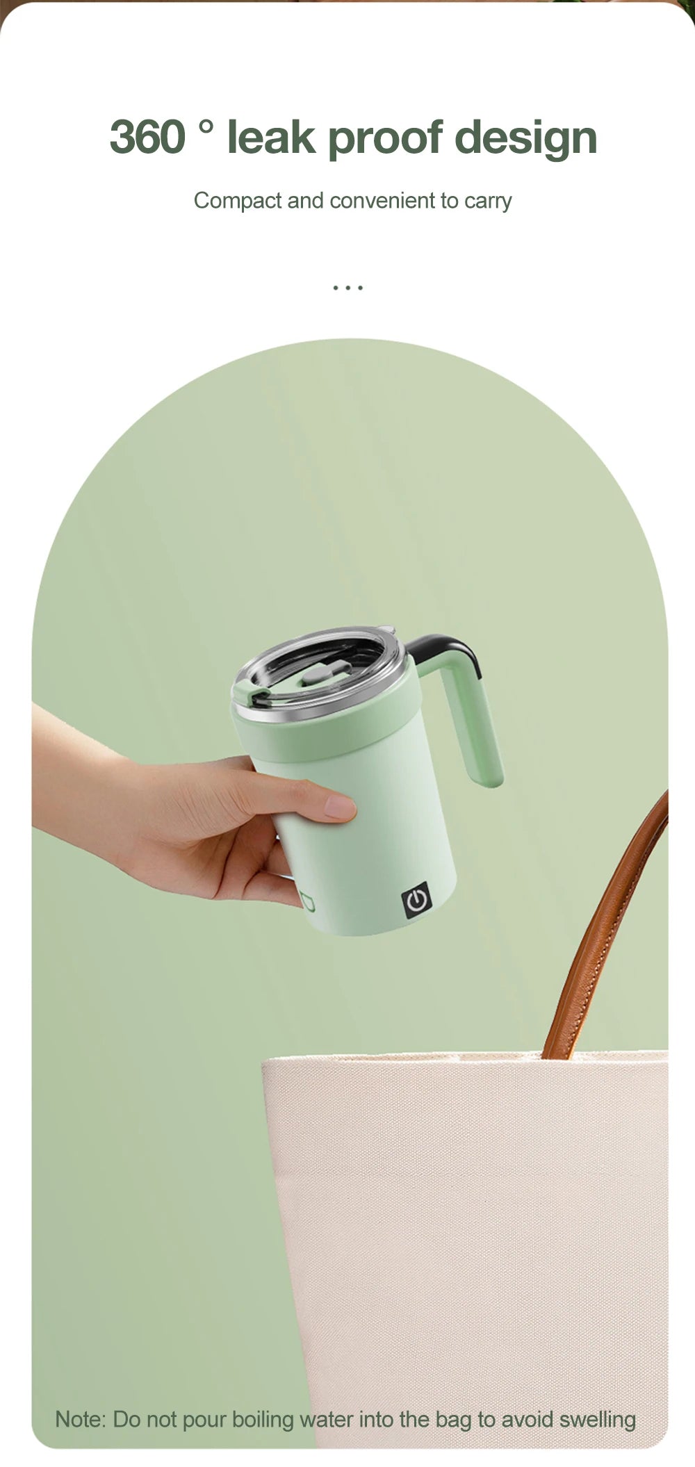 Automatic Stirring Cup Rechargeable Electric Stirring Mugs Magnetic Mixer Stainless Steel Coffee Mug Rotating Magnetic Tumbler
