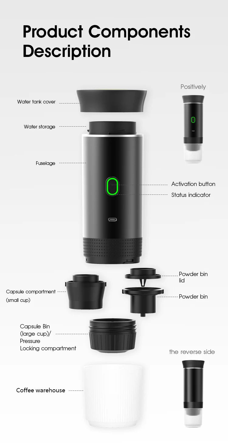 3-in-1 portable and camping espresso machine