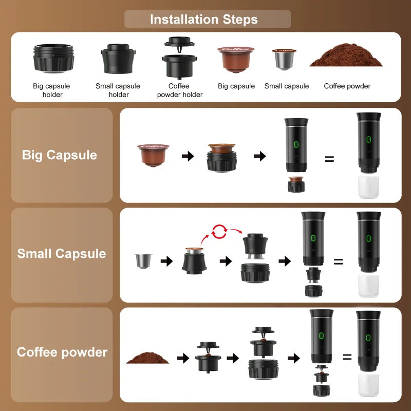 3-in-1 portable and camping espresso machine
