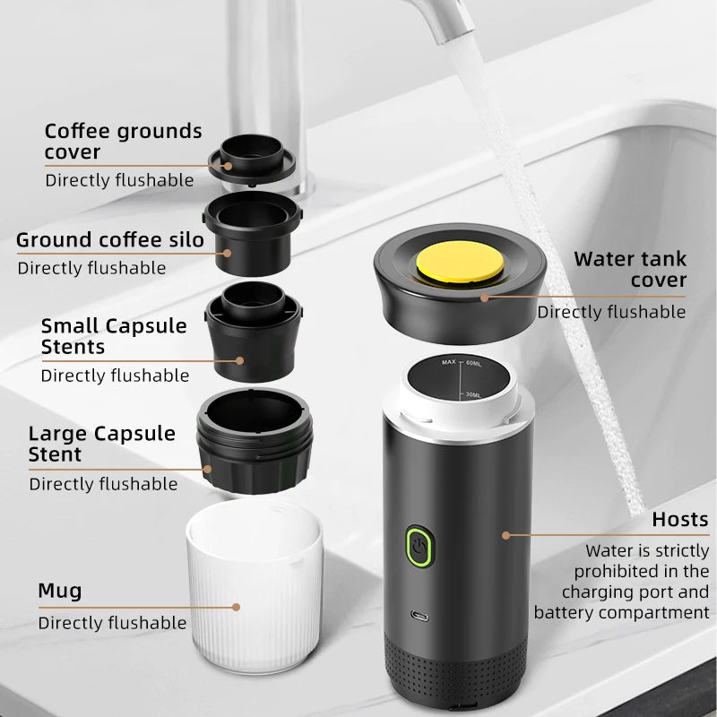 3-in-1 portable and camping espresso machine