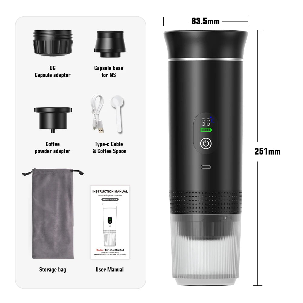 3-in-1 portable and camping espresso machine