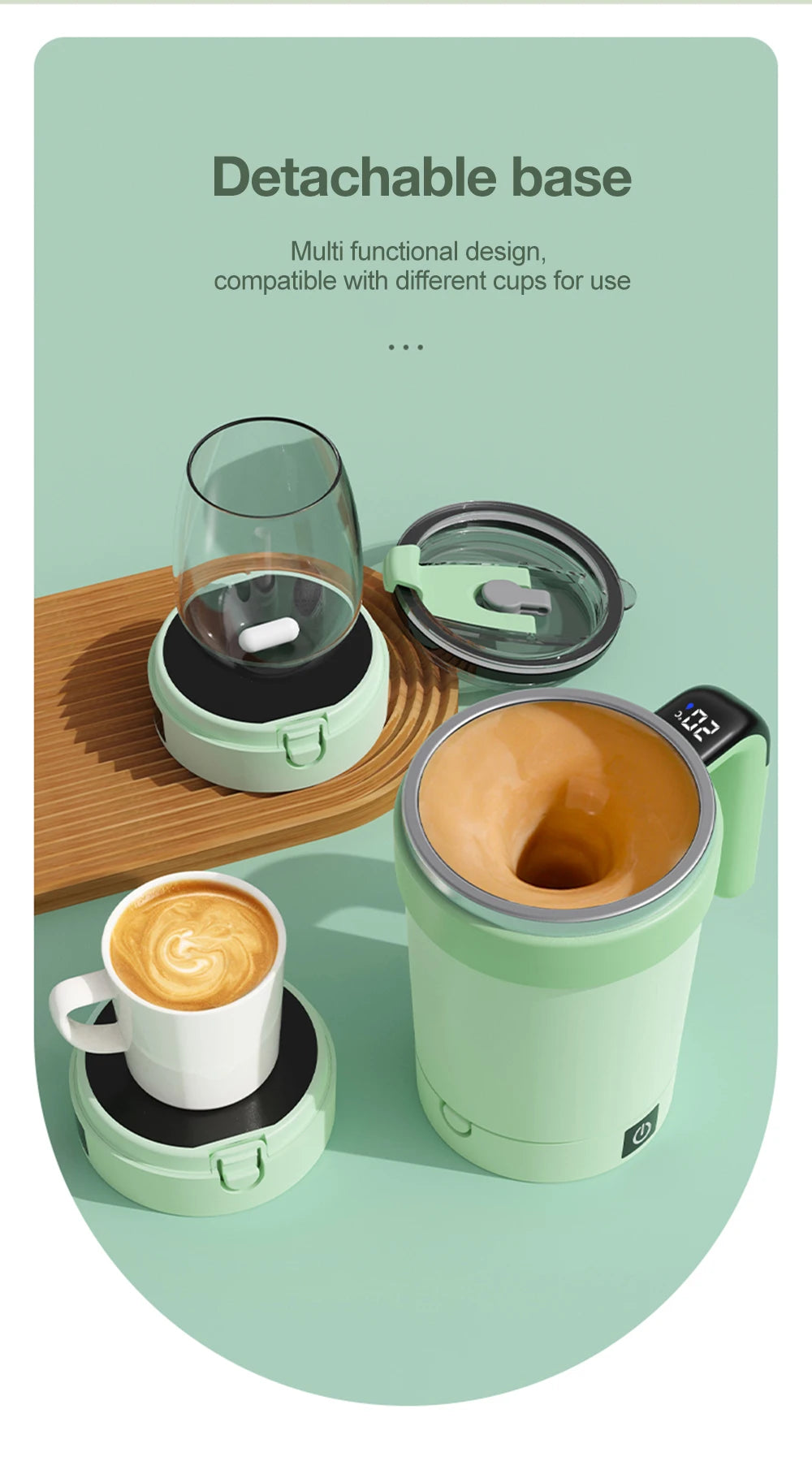 Automatic Stirring Cup Rechargeable Electric Stirring Mugs Magnetic Mixer Stainless Steel Coffee Mug Rotating Magnetic Tumbler