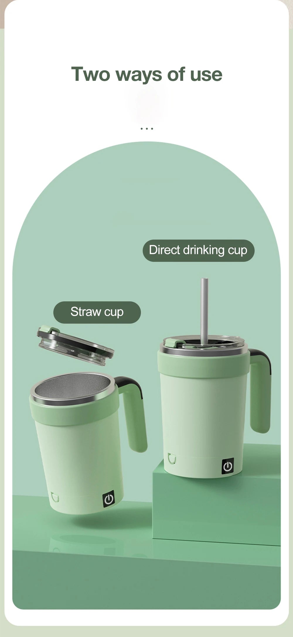Automatic Stirring Cup Rechargeable Electric Stirring Mugs Magnetic Mixer Stainless Steel Coffee Mug Rotating Magnetic Tumbler