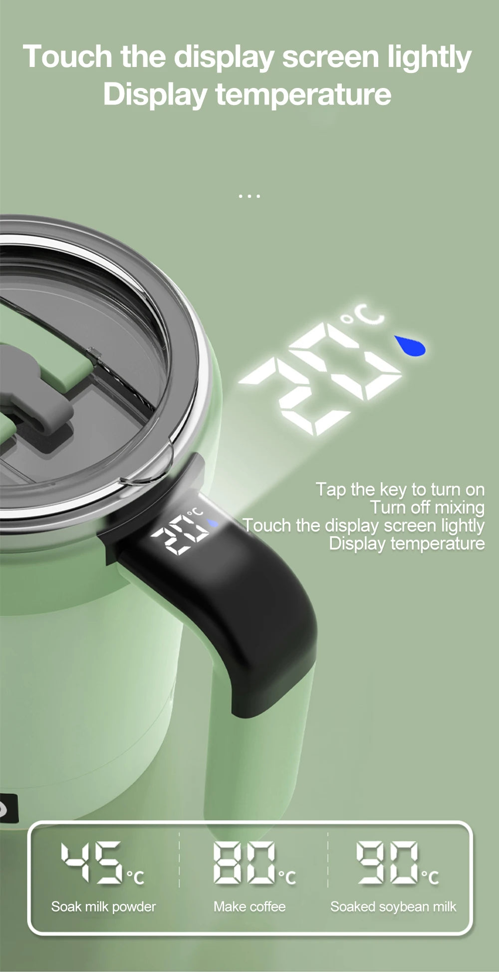 Automatic Stirring Cup Rechargeable Electric Stirring Mugs Magnetic Mixer Stainless Steel Coffee Mug Rotating Magnetic Tumbler