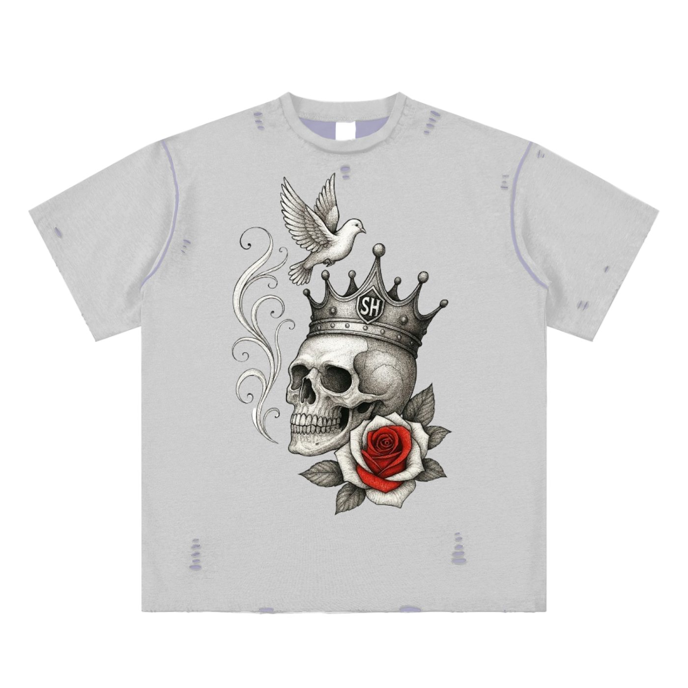 Hand-frayed Reversible T-shirt